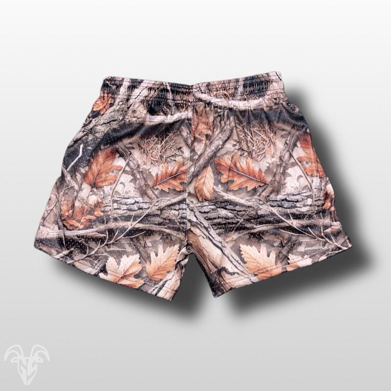 Goat Strength Hunter Camo Shorts - 5 Inch Inseam, Breathable Elastic Workout Gym Shorts - Zipper Pockets outfits workoutfit