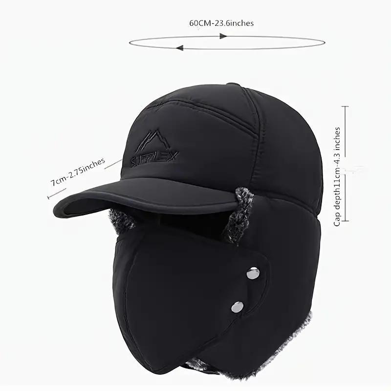 2 in 1 Winter Essentials Warm Hat, Thicken Faux Fur Outdoor Sports Hat with Removable Face Mask,Outdoor Sports Accessories