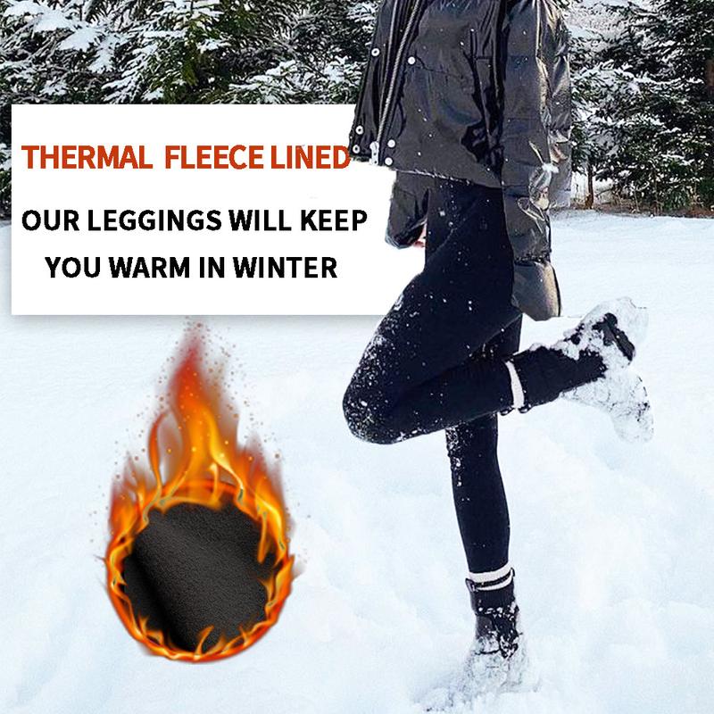 Fleece Lined Leggings with Pockets for Women Thermal Warm Winter Leggings for Women High Waisted Workout Yoga Pants