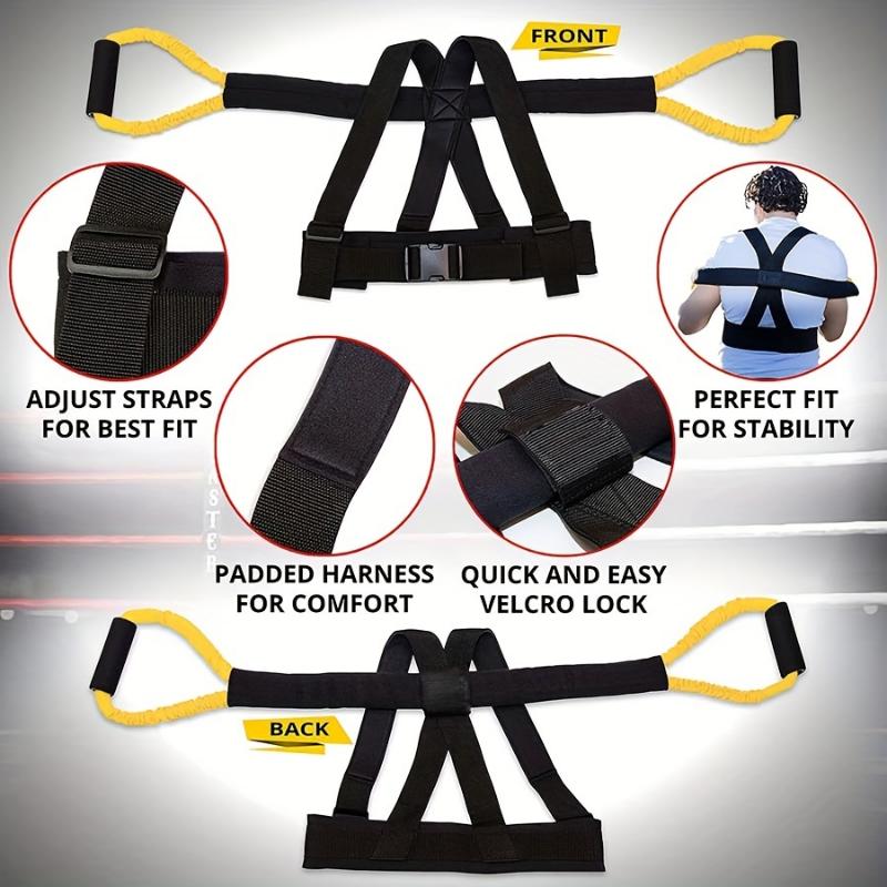 adoptedshop 1 Set Boxing Resistance Bands Kit, Including Training Vest, Resistance Bands, Leg Tension Rope, Suitable For Boxing, Body Stretching, Strength Training