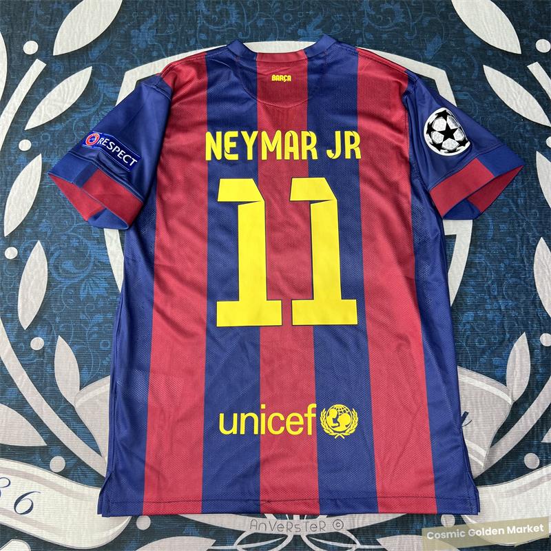 14 15  Home Vintage Jersey No. 11 Neymar Jr  Short Soccer Jersey