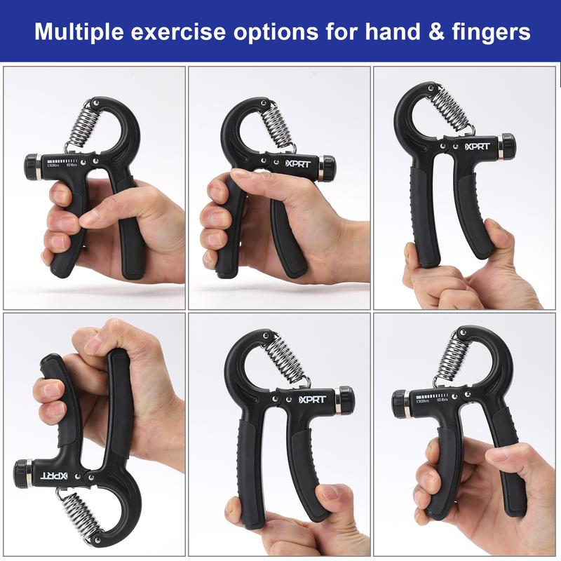 XPRT Hand Grip Strengthener Kit - Adjustable Exercises for Forearm & Finger