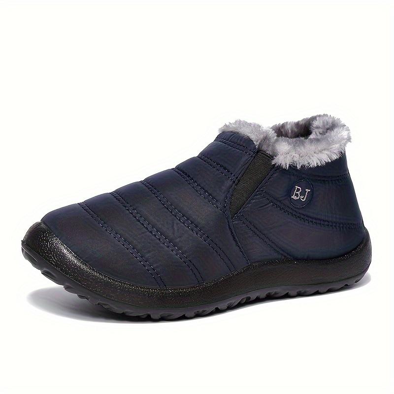 Men's Snow Boots, Winter Thermal Shoes, Windproof Hiking Boots With Fuzzy Lining