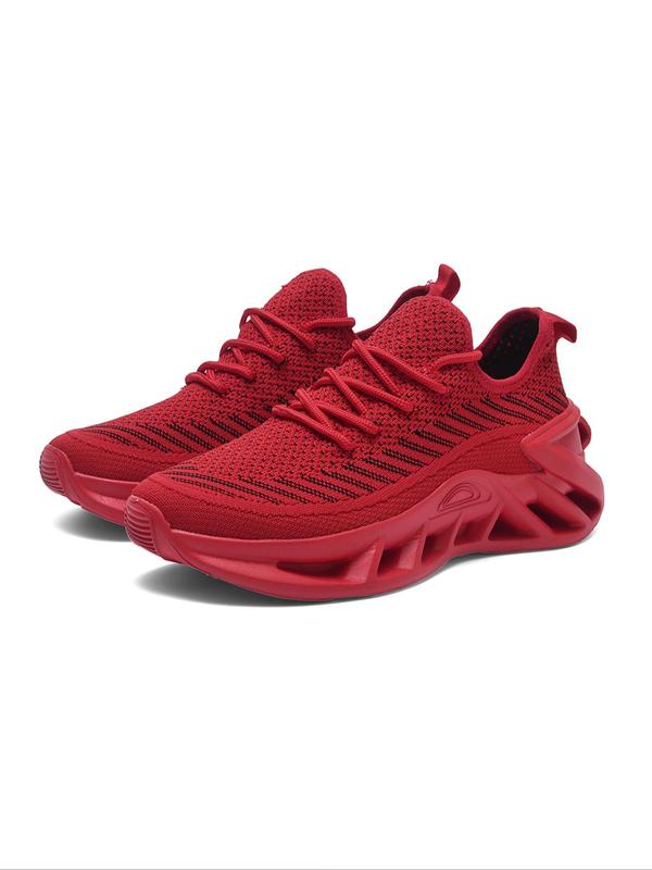 Sporty Unisex's Textured Lace Up Walking Shoes, Casual Breathable Comfortable Sports Running Shoes, Outdoor Sports Shoes for All Seasons