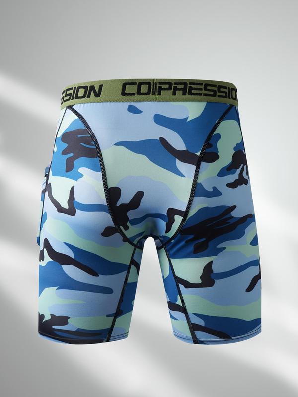 Men's Regular Fit Camo Print Pocket Letter Tape Sports Gym Shorts, Casual Comfy Breathable Quick Drying Sports Shorts, Summer Outfits 2024, Fall Outfits, Fallfreshness