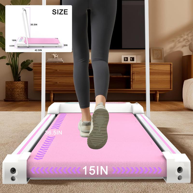 [Fahuac] 2 in 1 Under Desk Treadmill, Walking Pad, Portable Treadmill with Handle Remote Control LED Display, Walking Jogging Machine for Home Office Use