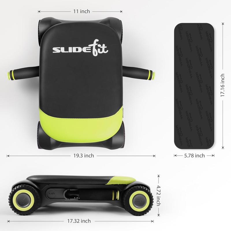 Wonder Core Four-Wheel Ab Roller with Elbow Support and Automatic Rebound for Strong Abdominal Muscles adjustable size