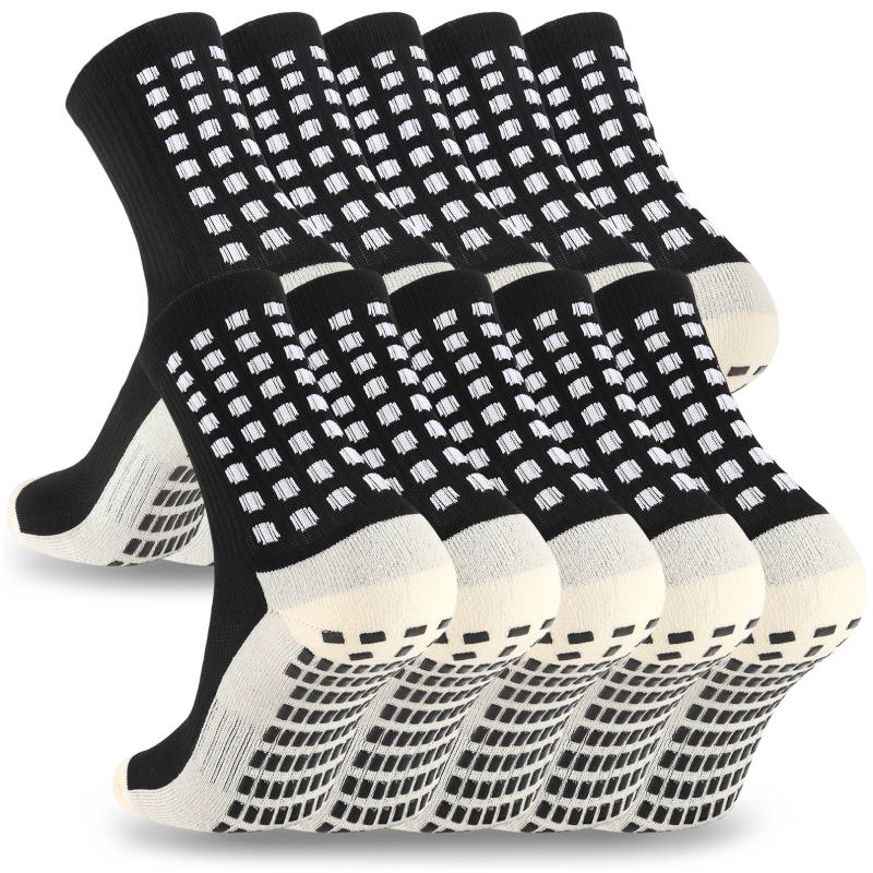 1 3 5 8 Pairs Men’s Soccer Socks Grip Socks Soccer Cushioned Non Slip Grip Sports Football Basketball Socks