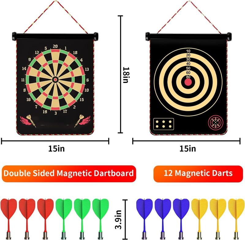 Magnetic Dart Board Outdoor Games for Kids Darts Set with 12 Darts, Gifts for Teenage Boys Teen Boys Gifts Ideas Toys Gifts for 8 9 10 11 12 13 Year Old Boys and Girls