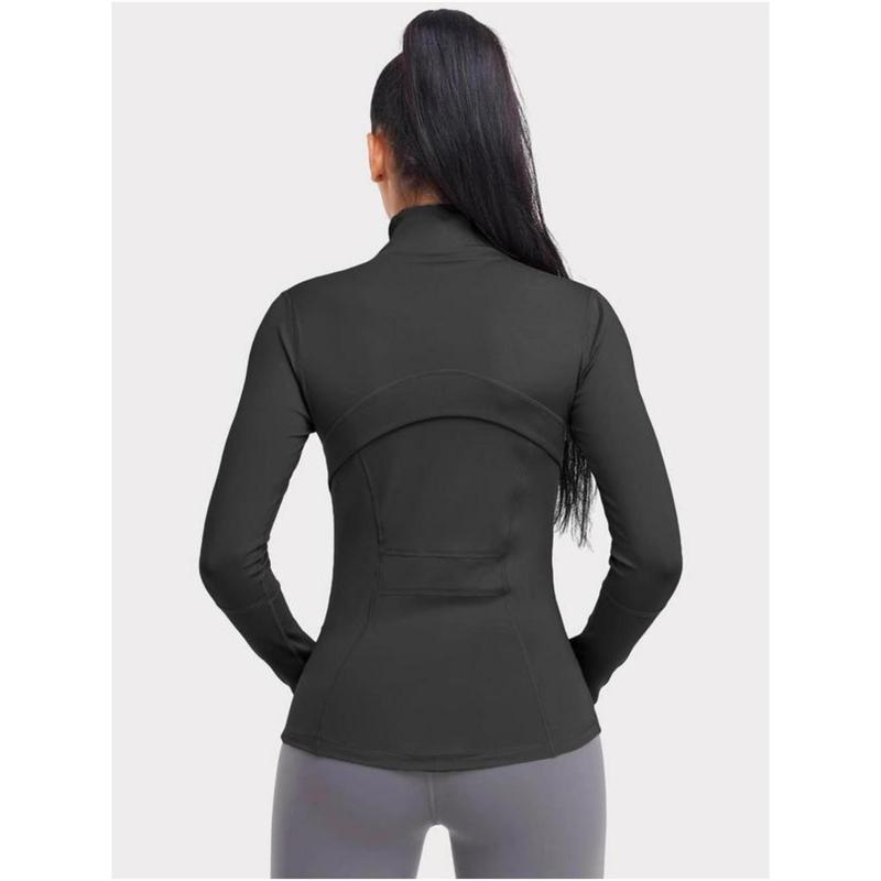 Fall Bbl Jackets, Women's Spring Solid Zip-up Pocket Sports Jacket, Long Sleeve Stand Collar Sports Outerwear, Zip Up Workout Jacket, Fall Outfits 2024 Trendy Outfits, Pickleball Tennis Clothes, Gym Clothes Women, Back To School Outfits 14