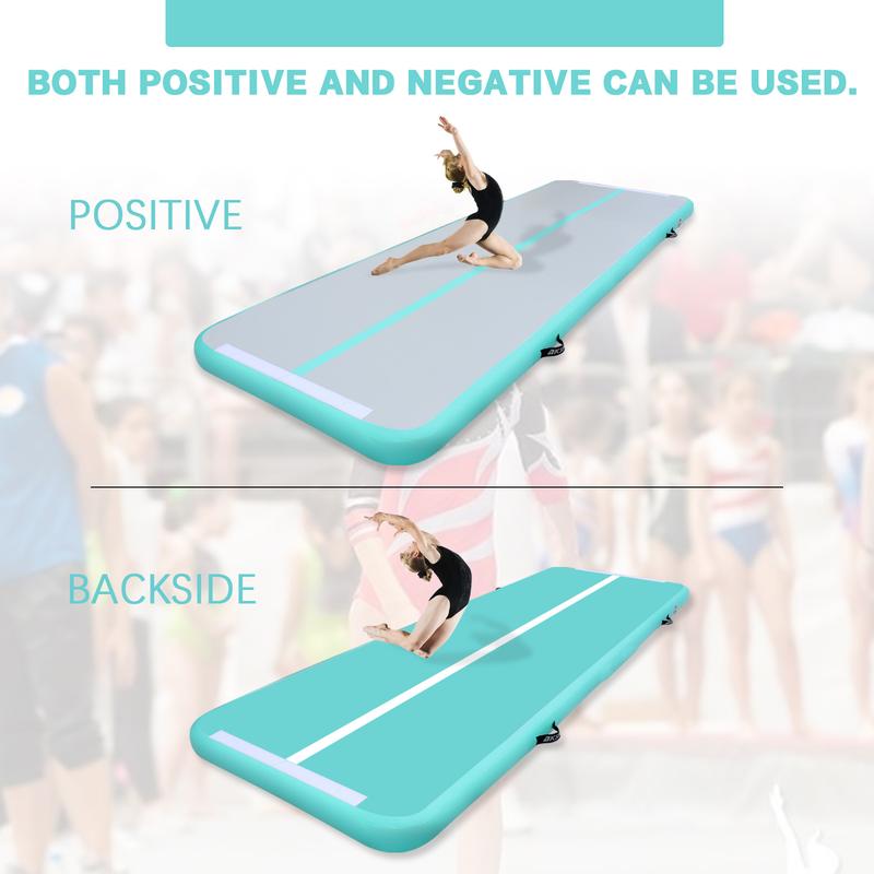 AKSPORT Gymnastics Air Mat Tumble Track Tumbling Mat Inflatable Floor Mats with Air Pump-Monochromatic Collection