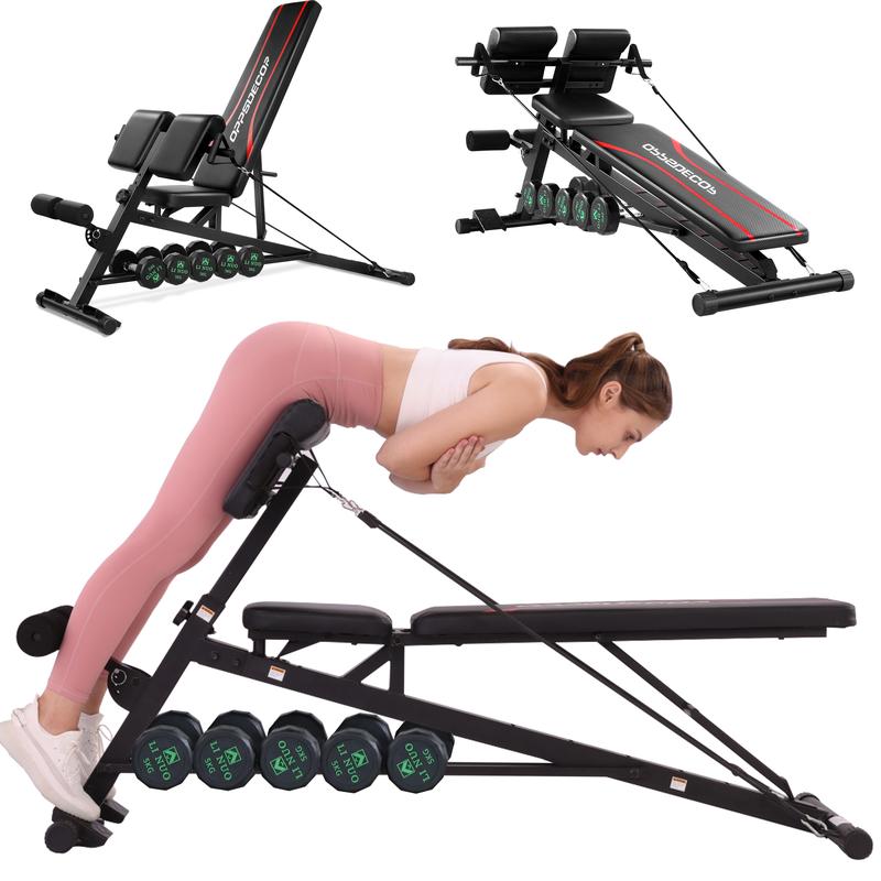 OPPSDECOR Multi-Functional Weight Bench,Hyper Back Extension, Roman Chair, Adjustable Sit up Bench, Incline Decline Bench