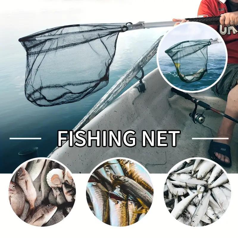 Portable Fishing Net, Foldable Fishing Net with Handle, Durable Fishing Net for Catching and Releasing, Fishing Accessories for Outdoor