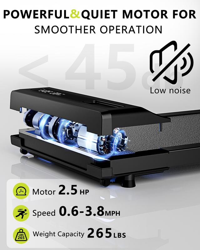 VIPLAT Walking Pad,Walking BlackPad Under Desk Treadmill for HomeOffice,Remote Control,PortableCompact Design,LED DisplayD