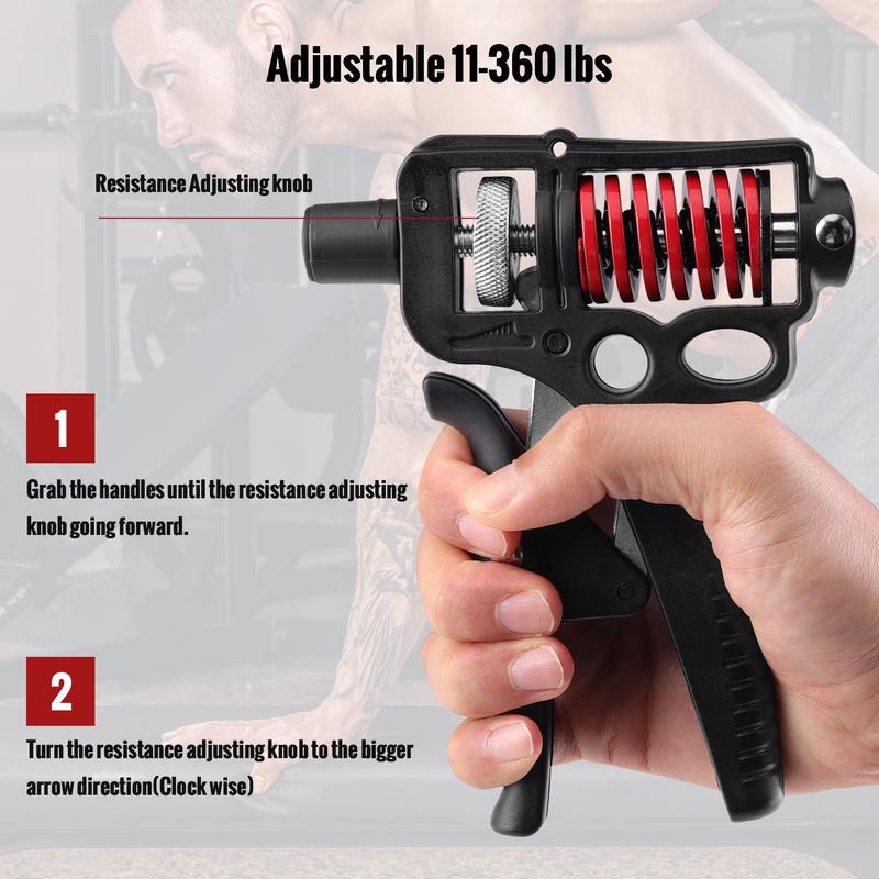 11-360 lbs Adjustable Heavy Hand Gripper Grip Strengthener Finger Expander Train Adjustable Hand hand grip