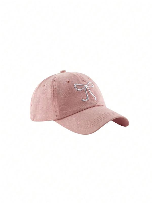 Bowknot Embroidery Baseball Cap, Casual Outdoor Sports Hat for Women & Men, Adjustable Sun Protection Cap for Daily Wear