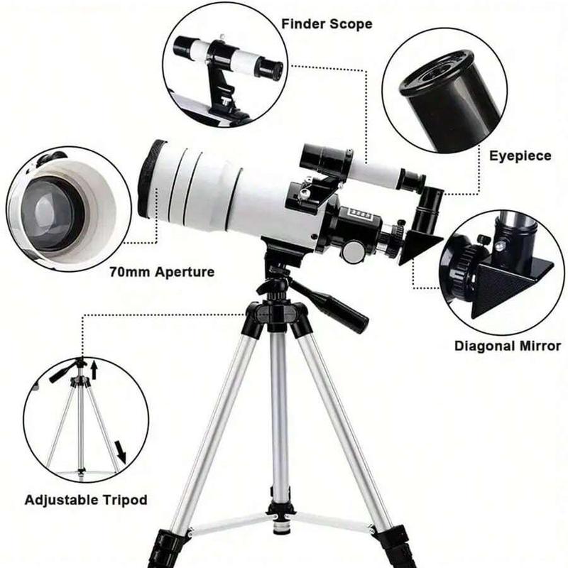 Professional Astronomical Telescope, High Magnification Astronomical Telescope with Tripod & Phone Clip, Outdoor Camping & Hiking Equipment