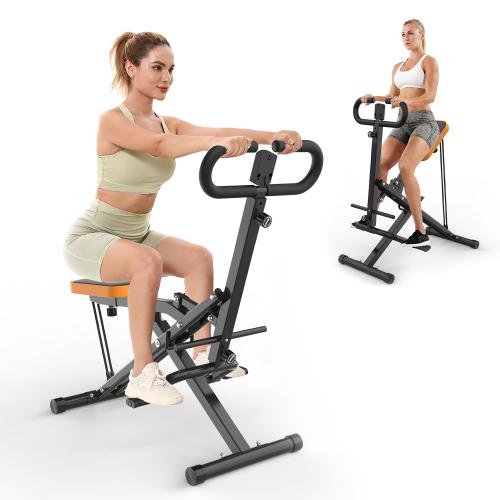 Squat Machine for Home, Squat Ride   Rowing Machine with Adjustable Resistance, Foldable Exercise Equipment, Glute & Leg Cardio Workout Machine