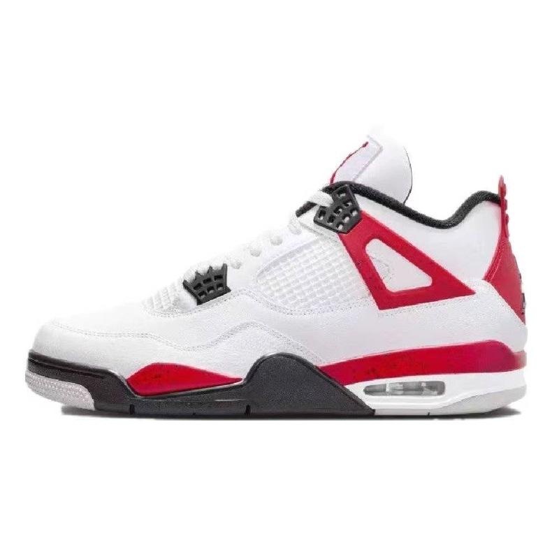 Jordan 4 high-end gray retro fashion trend anti slip, wear-resistant and shock-absorbing basketball shoes