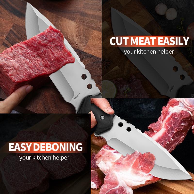 Camping high hardness multi-use knife DC portable fixed blade knife, multifunctional cutting knife kitchen multi-use knife with sheath