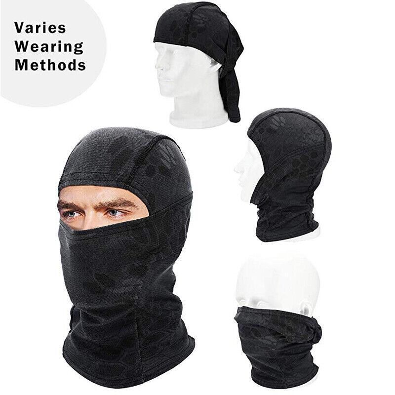 5PCS Camouflage Balaclava Face Mask UV Protection Men Women Sun Hood Tactical Motorcycle Running Riding