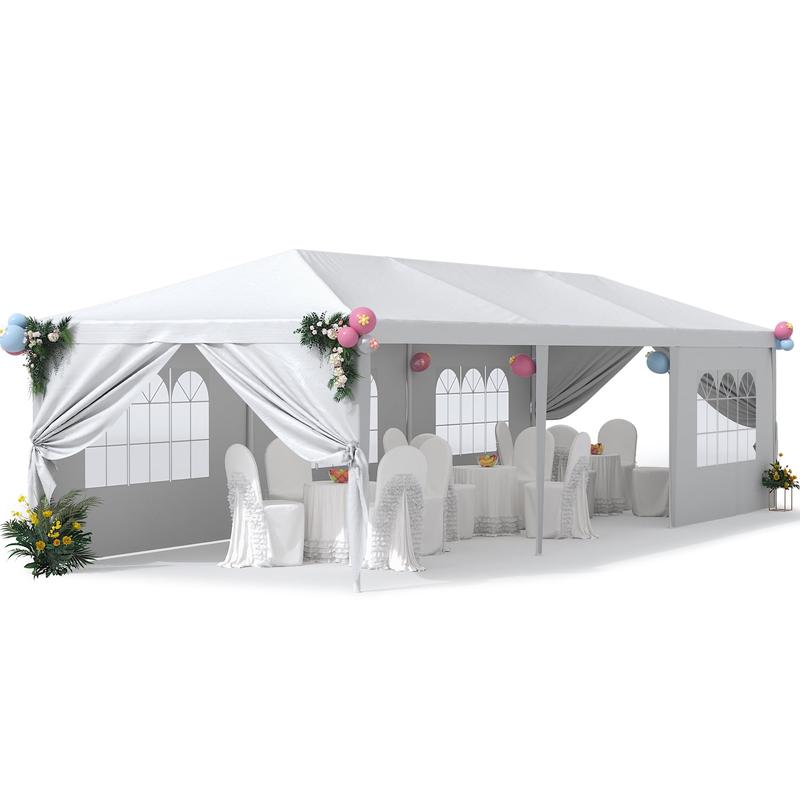 Furmax 10' x 30' Outdoor Gazebo Wedding Party Tent Patio Canopy Camping Shelter Pavilion w Removable Sidewalls Carport Cater BBQ Events