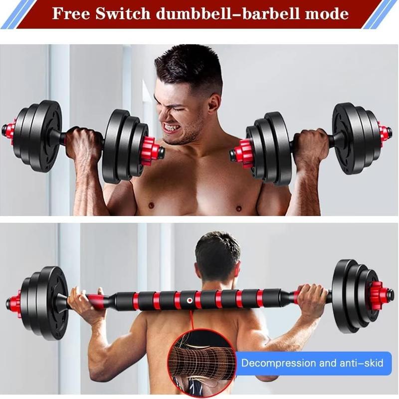 Adjustable-Dumbbells-Sets, 20 30 40 60 80lbs Free Weights-Dumbbells Set of 2 Convertible To Barbell A Pair of Lightweight for Home Gym