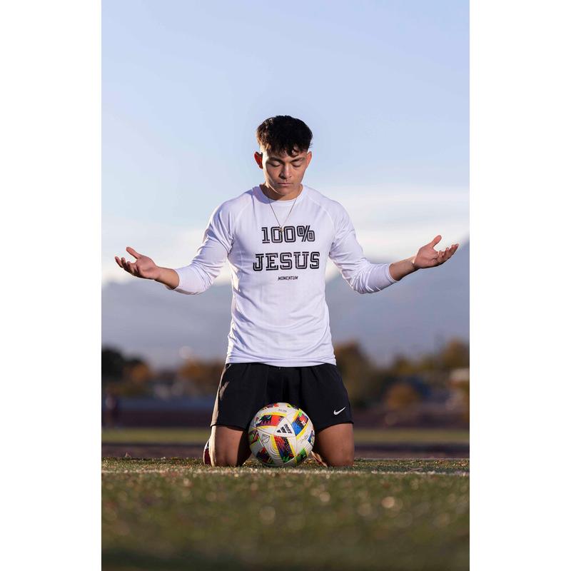 '100% Jesus' Momentum Compression Shirt Long Sleeve