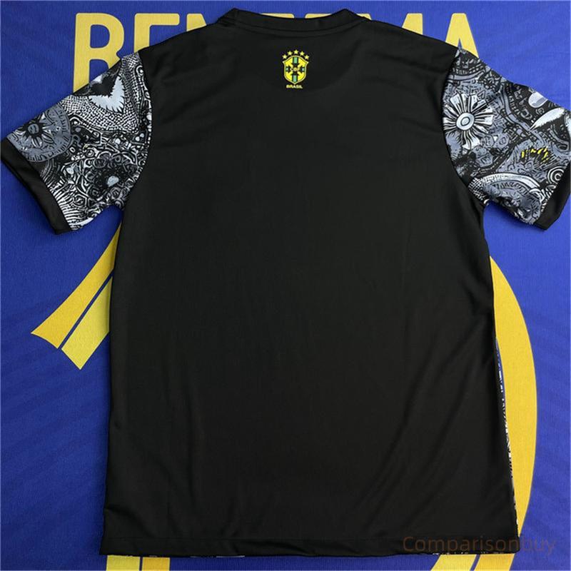 2425 Brazil Black Short SleeveSpecialEdition Redeemer Five Star SoccerJersey