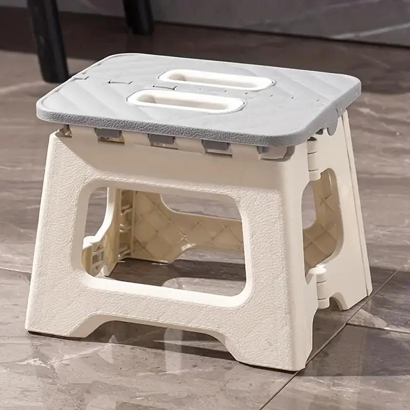 Compact Folding Stool - Ultra-Lightweight, Sturdy, Portable with Handle and Anti-Slip Function, Ideal for Kitchen, Bathroom, Bedroom, Outdoor Camping, Fishing, Hiking, BBQ, and More