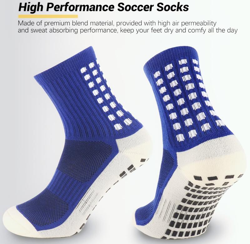 1 3 5 8 Pairs Men’s Soccer Socks Grip Socks Soccer Cushioned Non Slip Grip Sports Football Basketball Socks