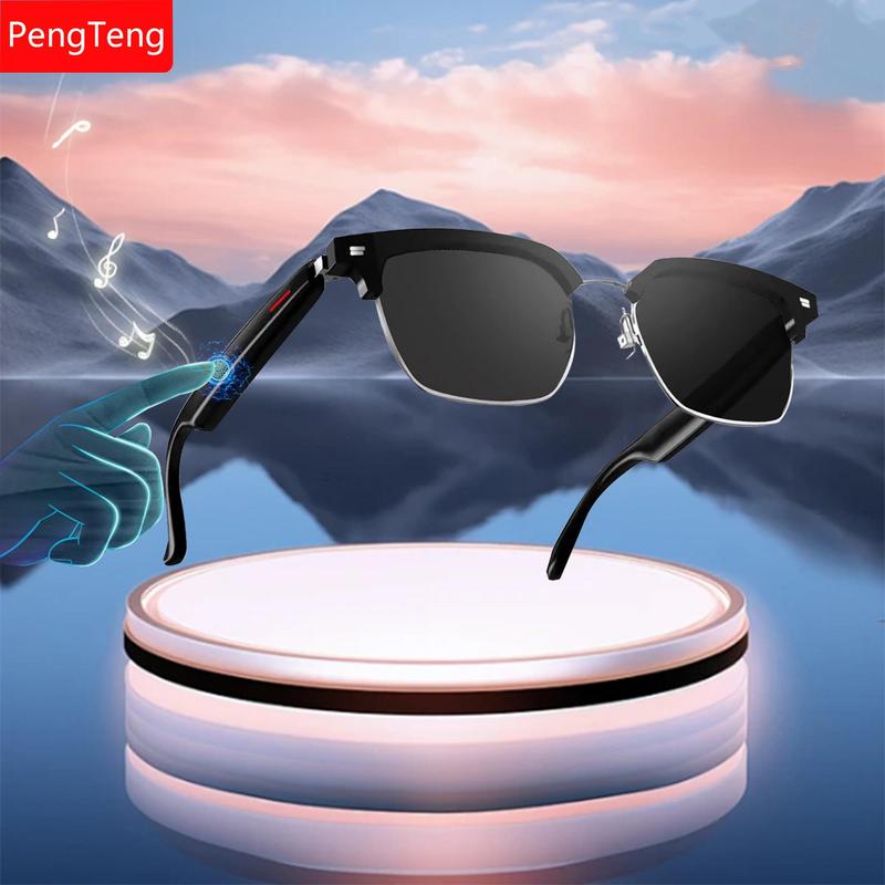 PENGTENG Smart Glasses, Bluetooth-compatible Smart Glasses with AI Voice Function, Outdoor Hiking & Cycling Glasses, Tech Accessories for Outdoor