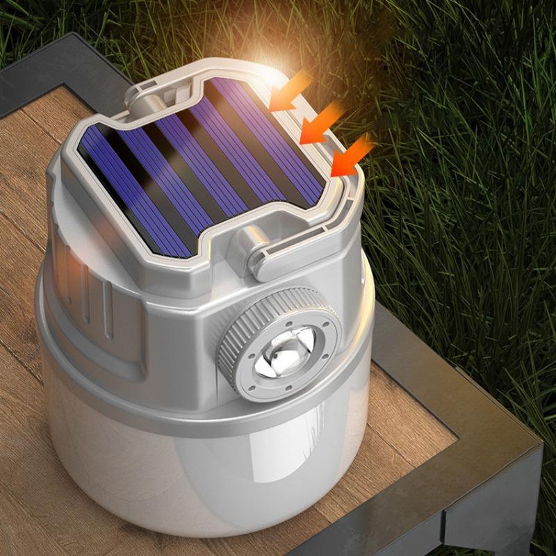 Multifunctional Solar Powered Camping Light, USB Rechargeable LED Camping Light, Outdoor Camping Tent Light, Camping & Hiking Equipment