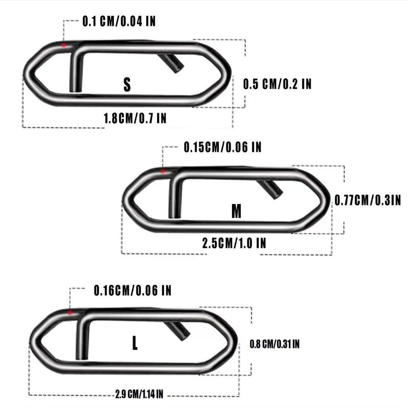 Stainless Steel Fishing Buckle, 20pcs set High Strength Fishing Snaps, Saltwater Stainless Steel Connection Fishing Clips, Fishing Accessories