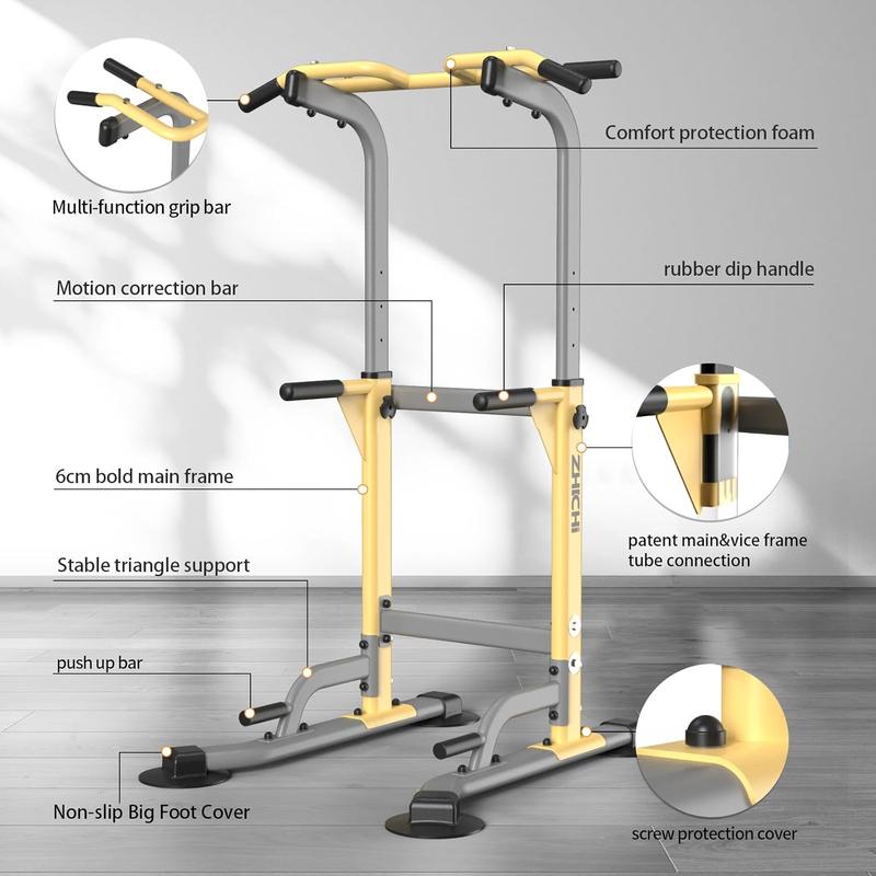 A Pull Up Dip Station For Home Gym Strength Training Fitness Workout Station Chin-Ups Push-Ups Pull-Ups Dip-Ups 330LBS T055CDC