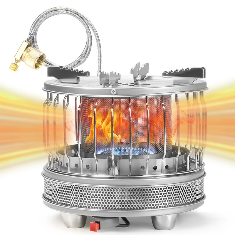 Outdoor camping Stove 2 in 1 Portable Propane Heater & Stove, Camping Ice Fishing Hunting Survival Emergency Gifts