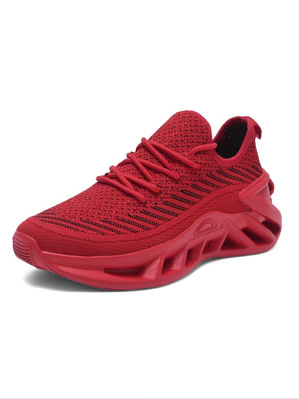 Sporty Unisex's Textured Lace Up Walking Shoes, Casual Breathable Comfortable Sports Running Shoes, Outdoor Sports Shoes for All Seasons