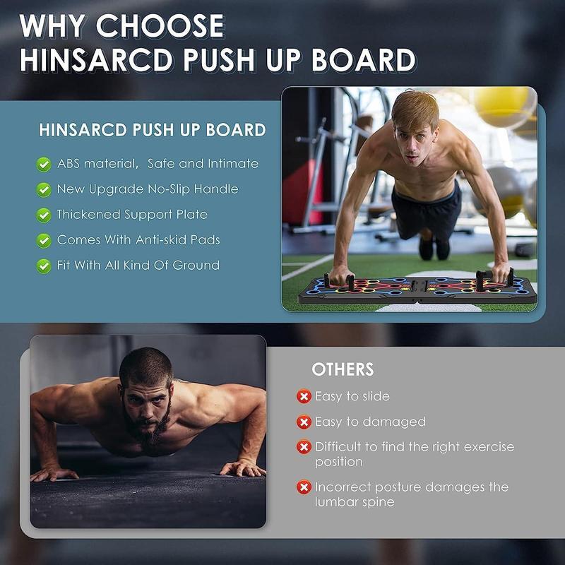 Foldable Push Up Board - Portable Bar for Upper Body Workout -Multiple Grip Positions-Compact Strength Training Equipment for Home Gym and Travel