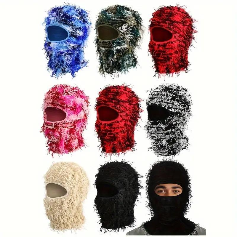 Full Face Knitted Balaclava, 1 Count Windproof Warm Knitted Balaclava, Winter Outdoor Sports Face Mask for Skiing, Snowboarding, Cycling, Running