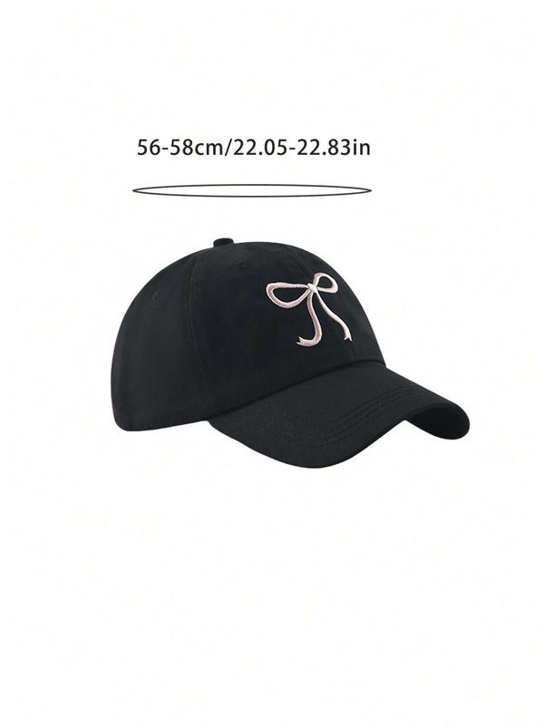 Bowknot Embroidery Baseball Cap, Casual Outdoor Sports Hat for Women & Men, Adjustable Sun Protection Cap for Daily Wear