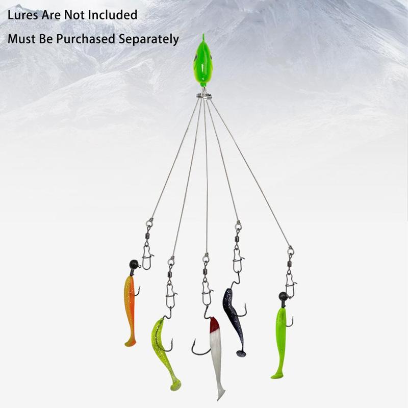 Random Color Artificial Fishing Lure, 1 Count Fake Fishing Bait with Hook, 5 Arms Alabama Umbrella Rig, Outdoor Fishing Accessories for Fishing Enthusiasts, Fishing Stuff