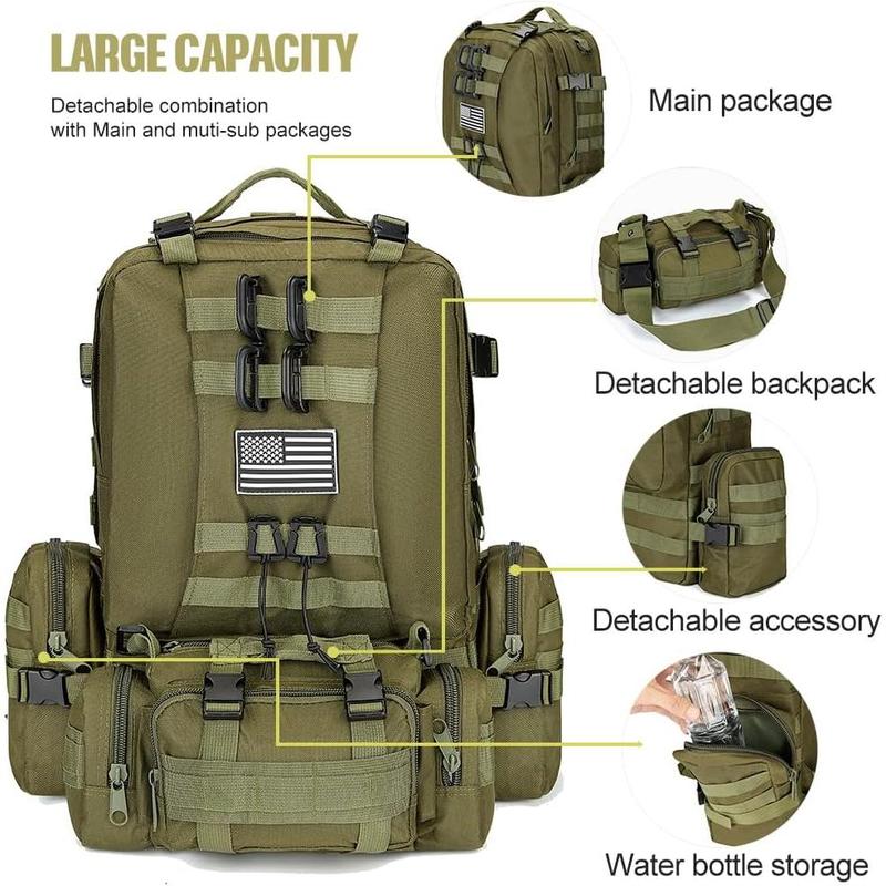 Large Military Tactical Backpack for Men, 40-50L Military Backpack for Men and Women, Bug out Bag Army 3 Days Assault Pack Bag Rucksack with Molle System