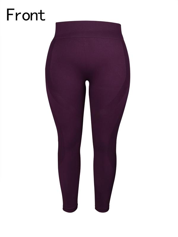  Sporty Solid Color High Waist Sports Leggings, High Stretch Seamless Yoga Leggings, Ladies Sportswear for Indoor Outdoor Wear