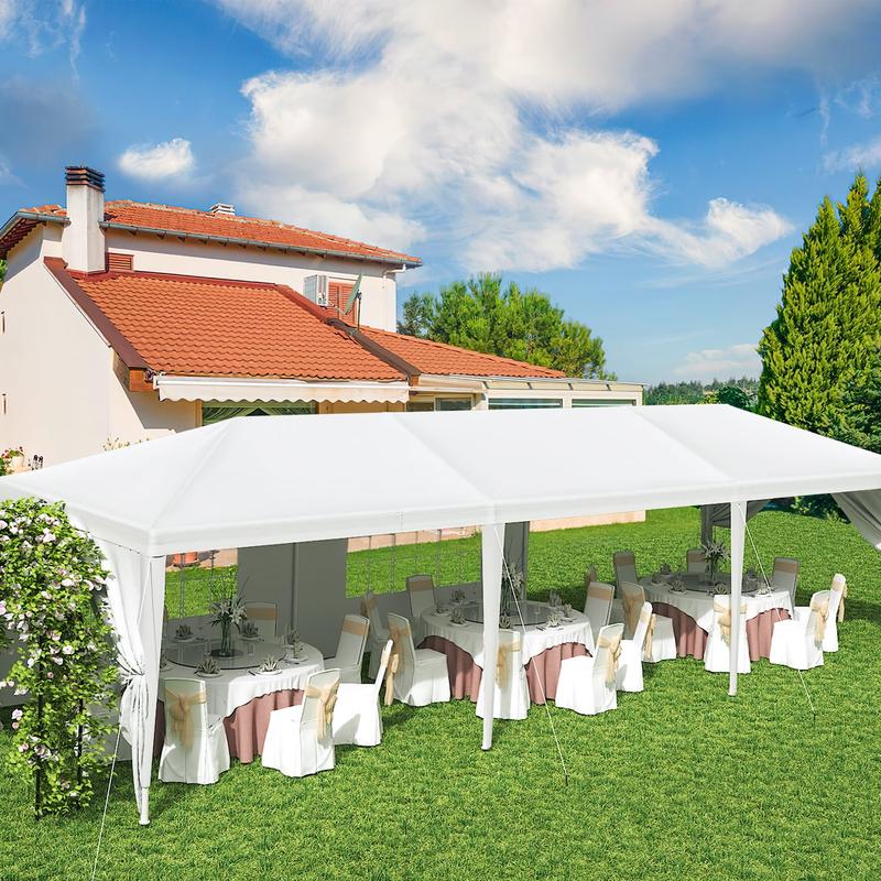 Furmax 10' x 30' Outdoor Gazebo Wedding Party Tent Patio Canopy Camping Shelter Pavilion w Removable Sidewalls Carport Cater BBQ Events