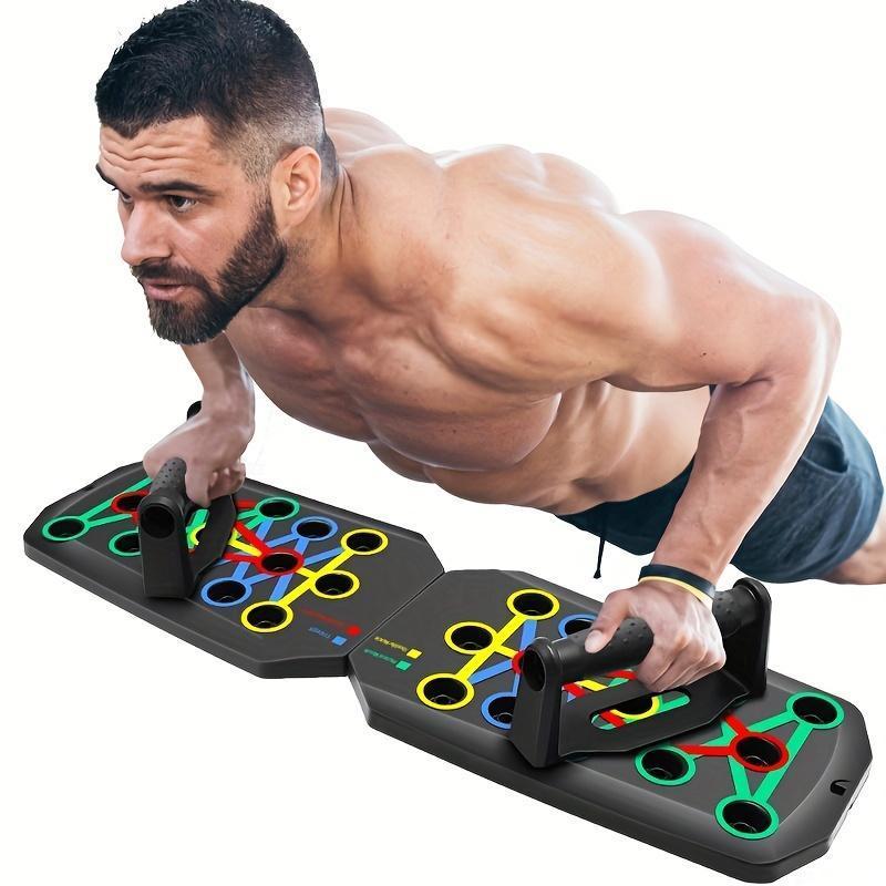 Foldable Push Up Board - Portable Bar for Upper Body Workout -Multiple Grip Positions-Compact Strength Training Equipment for Home Gym and Travel