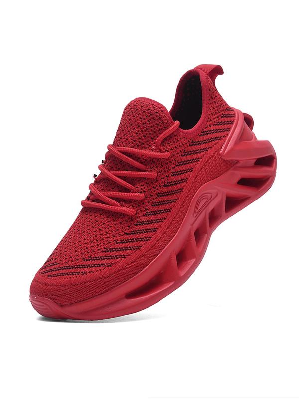 Sporty Unisex's Textured Lace Up Walking Shoes, Casual Breathable Comfortable Sports Running Shoes, Outdoor Sports Shoes for All Seasons