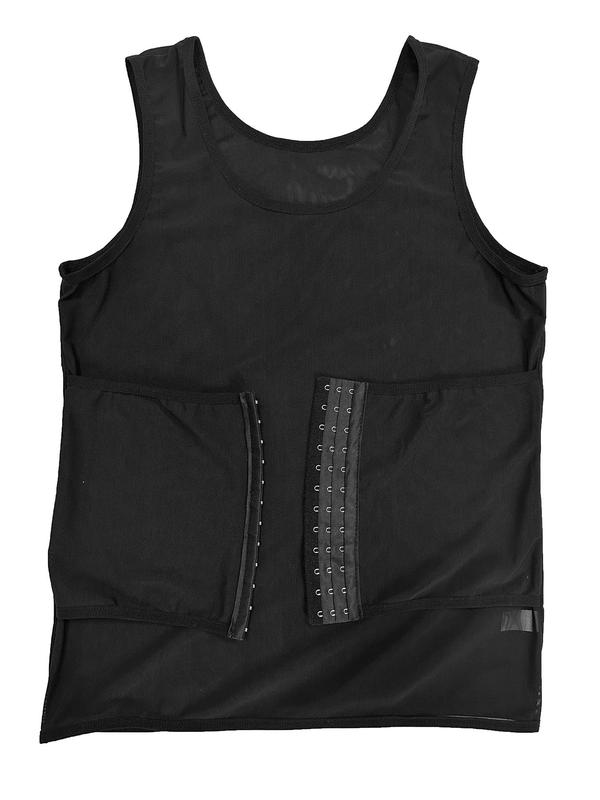 Men's Contrast Mesh Adjustable Hook & Eye Sports Vest, Breathable Tummy Control Tank Top, Men's Sportswear Clothing