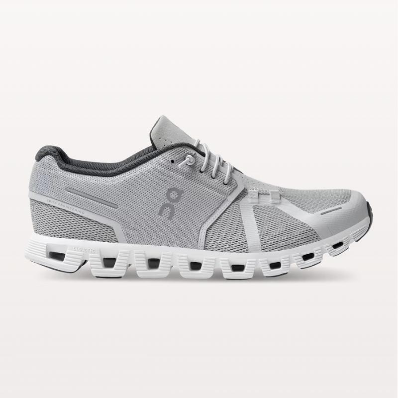 On Men's Cloud 5 Running Shoes, Glacier & White - Full Size