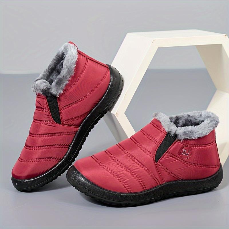 Men's Snow Boots, Winter Thermal Shoes, Windproof Hiking Boots With Fuzzy Lining