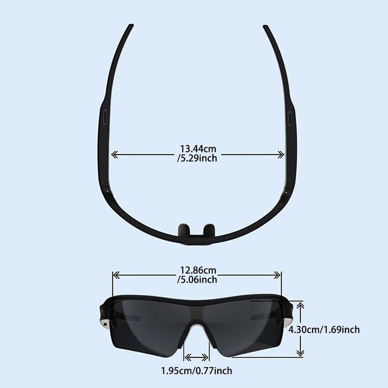 Smart Audio Glasses, Stereo Audio Amplification Smart Glasses, Sports Goggles, Low Latency UV Protective Glasses for Outdoor Sports, Traveling, Shopping